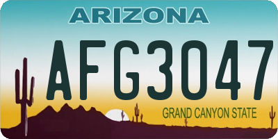 AZ license plate AFG3047