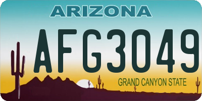 AZ license plate AFG3049