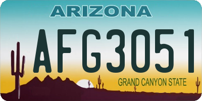 AZ license plate AFG3051