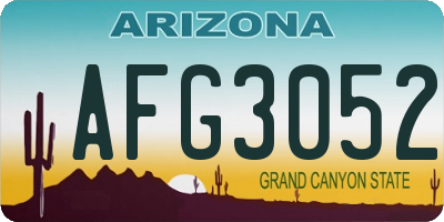 AZ license plate AFG3052