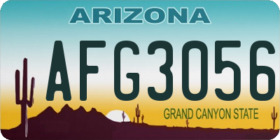 AZ license plate AFG3056