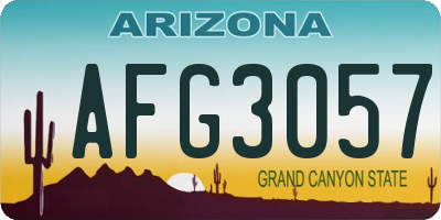 AZ license plate AFG3057