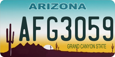 AZ license plate AFG3059