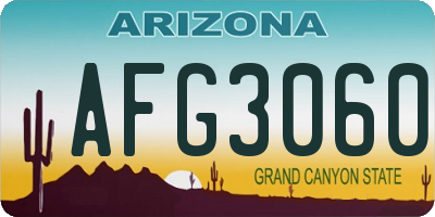 AZ license plate AFG3060