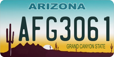 AZ license plate AFG3061