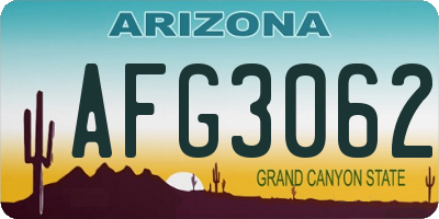 AZ license plate AFG3062