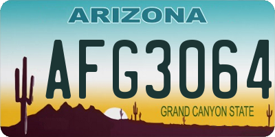 AZ license plate AFG3064