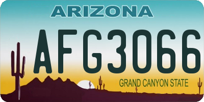AZ license plate AFG3066
