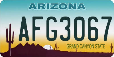 AZ license plate AFG3067