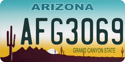 AZ license plate AFG3069