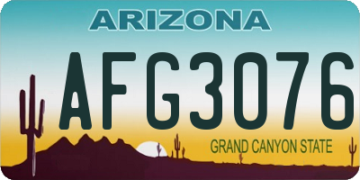 AZ license plate AFG3076