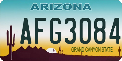 AZ license plate AFG3084