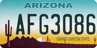 AZ license plate AFG3086