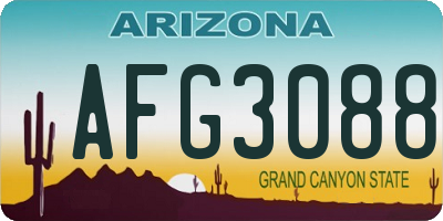 AZ license plate AFG3088