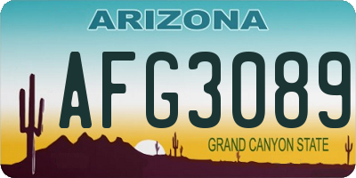 AZ license plate AFG3089