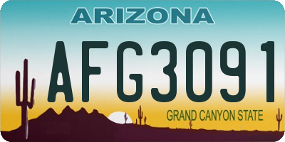AZ license plate AFG3091