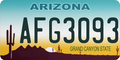 AZ license plate AFG3093