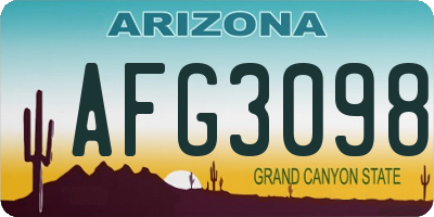 AZ license plate AFG3098
