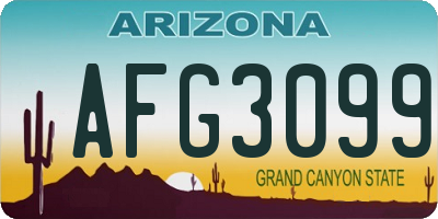 AZ license plate AFG3099