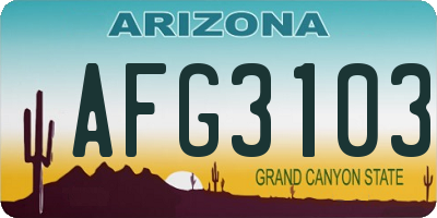 AZ license plate AFG3103