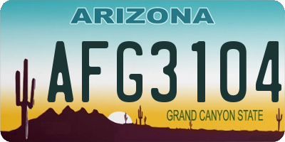 AZ license plate AFG3104