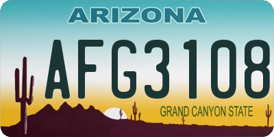 AZ license plate AFG3108