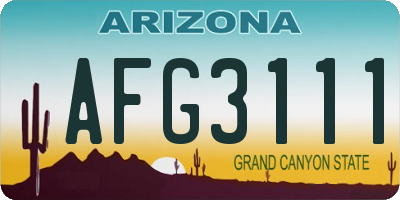 AZ license plate AFG3111