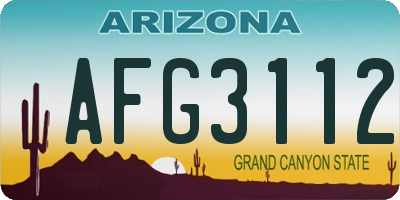 AZ license plate AFG3112