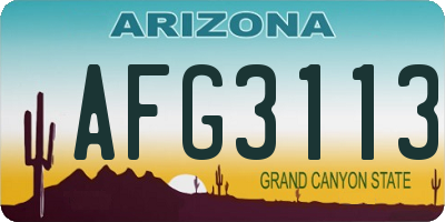 AZ license plate AFG3113