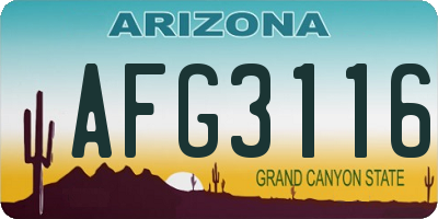 AZ license plate AFG3116