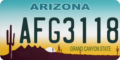 AZ license plate AFG3118