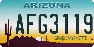AZ license plate AFG3119