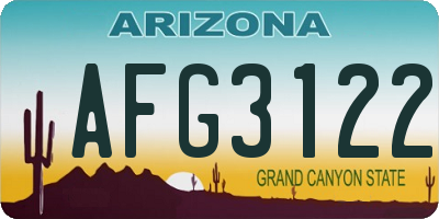 AZ license plate AFG3122