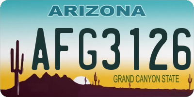AZ license plate AFG3126