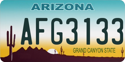 AZ license plate AFG3133