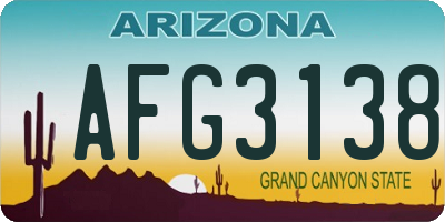 AZ license plate AFG3138