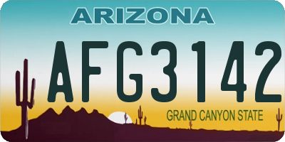 AZ license plate AFG3142