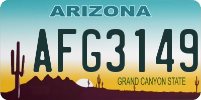 AZ license plate AFG3149