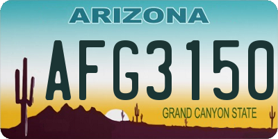 AZ license plate AFG3150