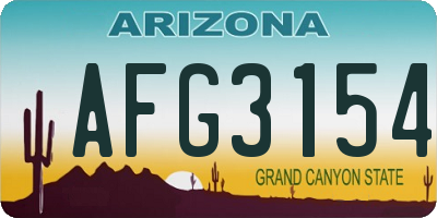 AZ license plate AFG3154