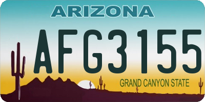 AZ license plate AFG3155