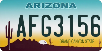 AZ license plate AFG3156