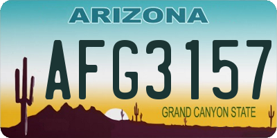 AZ license plate AFG3157