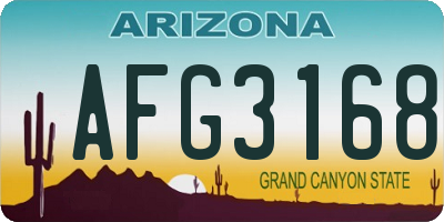 AZ license plate AFG3168