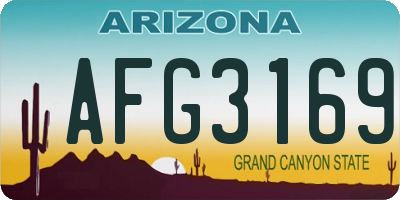 AZ license plate AFG3169