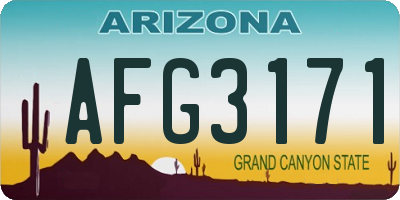 AZ license plate AFG3171
