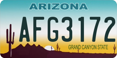 AZ license plate AFG3172