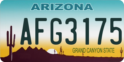 AZ license plate AFG3175