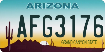 AZ license plate AFG3176