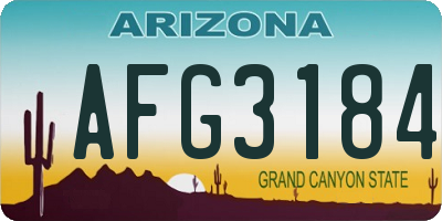 AZ license plate AFG3184